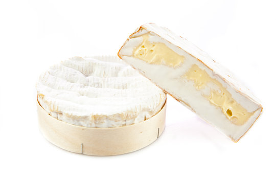 cheese brie isolated on white background. camambert