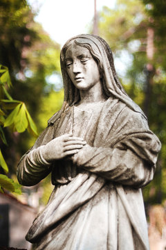 The beautiful statue of the Virgin Mother of God