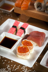 Sushi rolls closeup