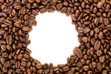 beans of coffee isolated on white background