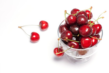 Сherry on the table and in the cup