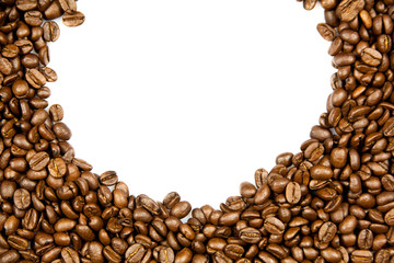 beans of coffee isolated on white background