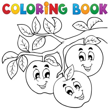 Coloring book fruit theme 1