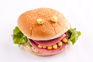 face on sandwich