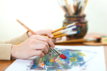 Naklejka premium Paints and brushes