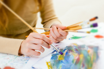 Naklejka premium Paints and brushes
