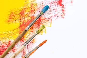 Fototapeta premium Paints and brushes