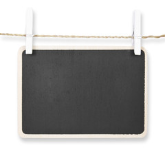 Obraz premium blackboard hang on wood rope with pin, included clipping path