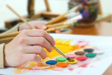 Naklejka premium Paints and brushes