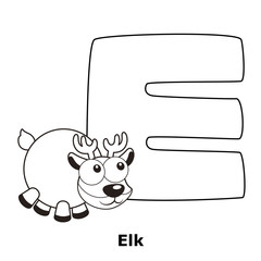 Coloring Alphabet for Kids, E