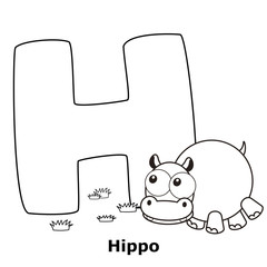 Coloring Alphabet for Kids, H
