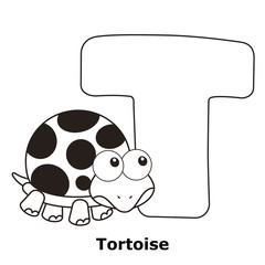 Coloring Alphabet for Kids, T