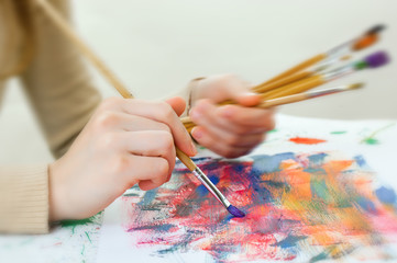 Naklejka premium Paints and brushes