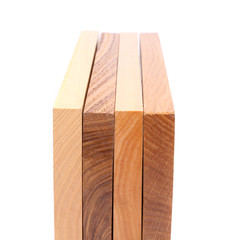 Four wooden plank close-up