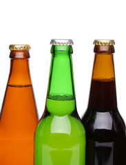 Beer collection - Three green beer bottles.