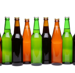 bottles of beer in row