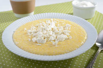 Polenta with feta cheese