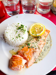grilled salmon and rice