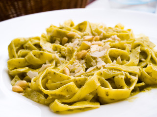 Pasta with pesto sauce