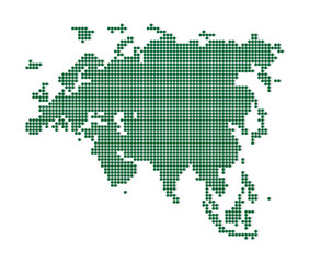 Fototapeta na wymiar Green map of Eurasia.