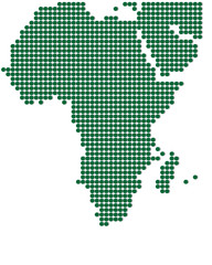 Green map of Africa.