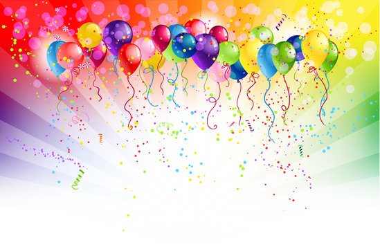 Multicoloured backgrund with balloons