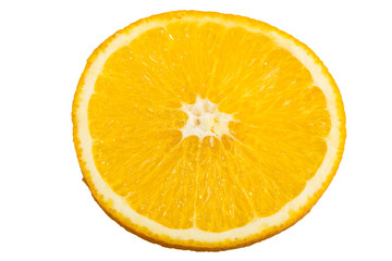Slice of fresh orange isolated