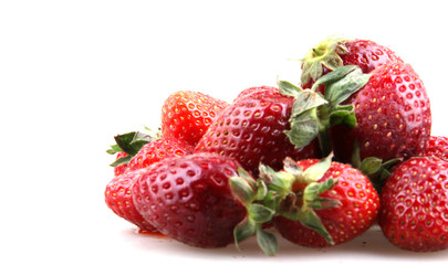 strawberries on a white background