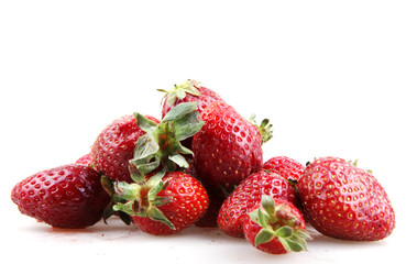 strawberries on a white background