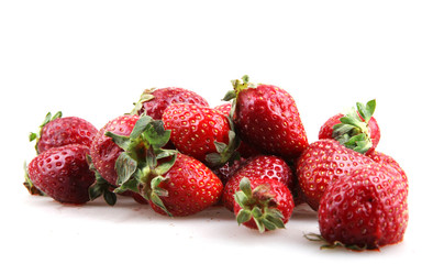 strawberries on a white background