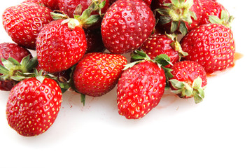 strawberries on a white background