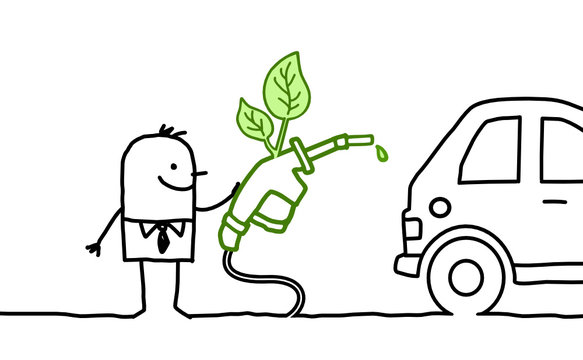 man with car & bio fuel