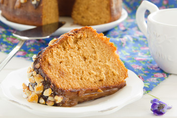 Christmas cake with condensed milk, chocolate