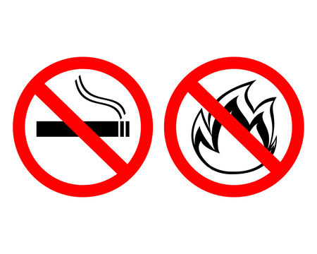 prohibiting signs "no smoking" and "fire does not breed"