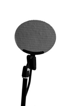 Modern microphone against isolated background