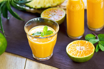 Pineapple with Orange and Mango smoothie