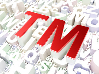 Law concept: Trademark on alphabet background