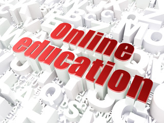 Education concept: Online Education on alphabet background