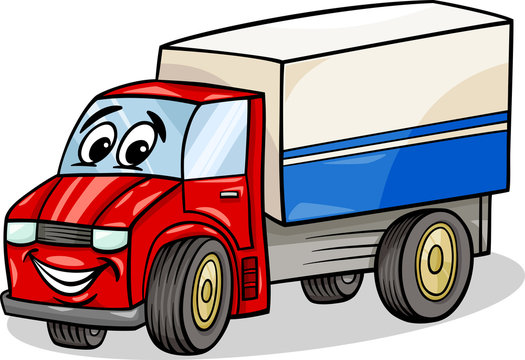 funny truck car cartoon illustration
