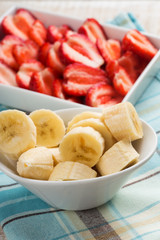 Fresh banana and strawberry