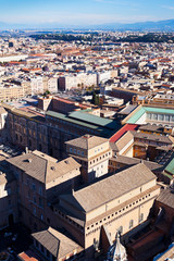 Naklejka premium birds view on center of Rome city