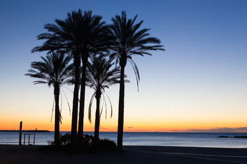 Obraz premium Sunrise on the Malaga beach