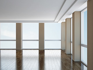Empty room with windows