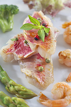 Filets de Rouget Barbet & Crevettes