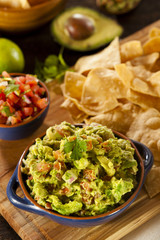 Homemade Organic Guacamole and Tortilla Chips