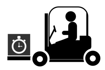 Chronomètre dans un chariot de livraison