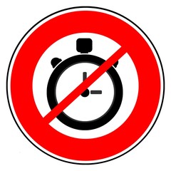 Chronomètre dans un panneau d'interdiction