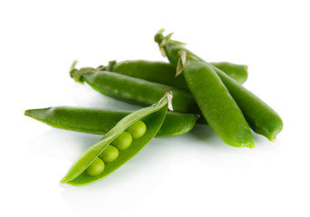 Green peas isolated on white