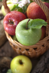 Healthy Organic Apples in the Basket.