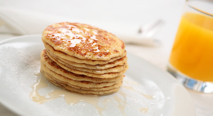 Small Pancakes with Honey